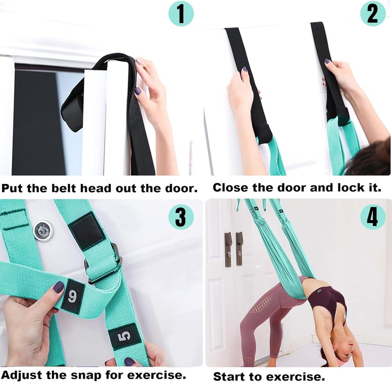 tchrules Leg Stretcher Strap, Backbend Training Belt with Door Anchor, Flexibility Trainer Stretching Equipment Assist Stretch Strap for Fitness Gymnastics Dance Aerial Yoga Ballet - Image 4